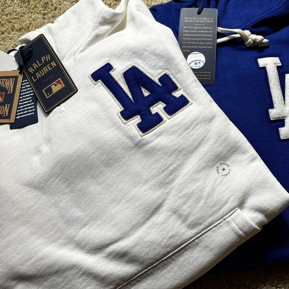 NWT Polo Ralph Lauren LA Dodgers Fleece Pullover Hoodie White